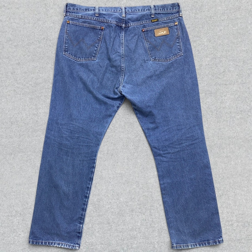 VINTAGE Wrangler Jeans Mens 40x29‎ Blue Denim Distressed Cowboy Cut Made In USA - Picture 2 of 12